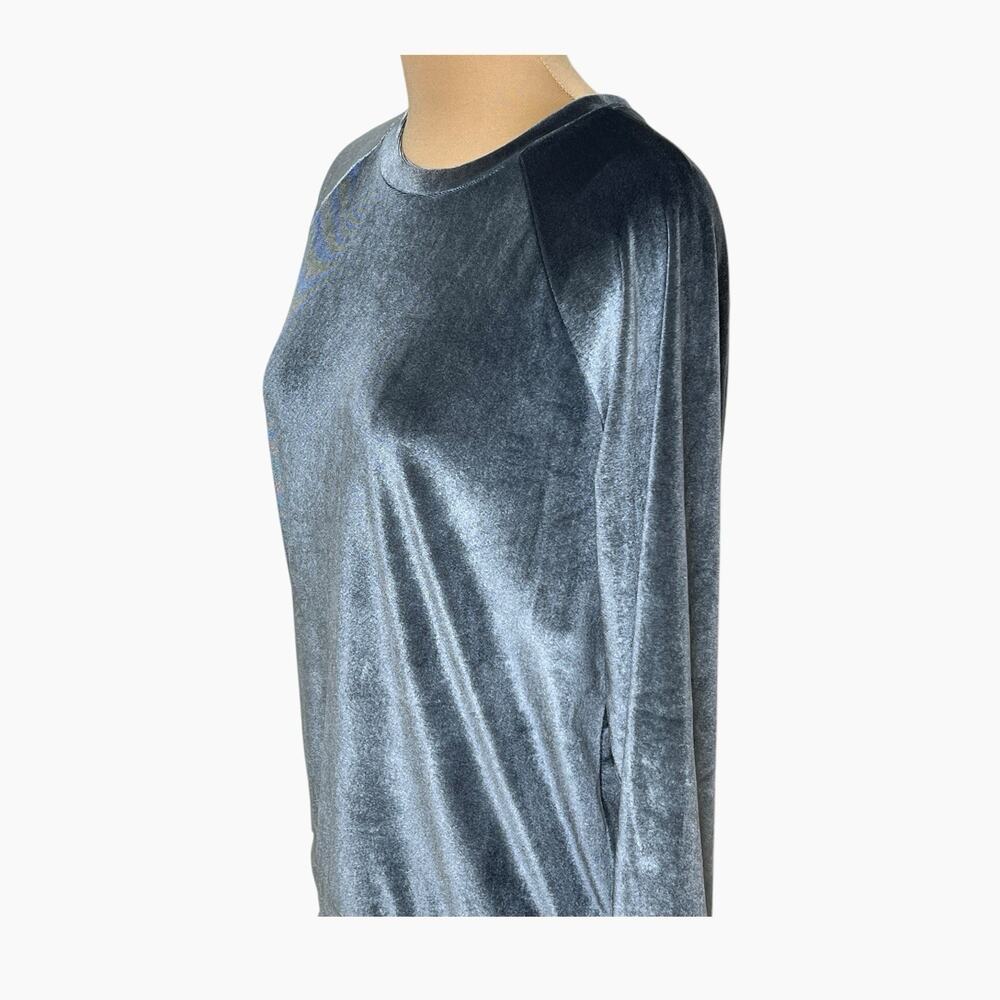 Velour Soft Shirt Top Womens Small Silver Gray Excuse Me I Have To Go Be Awesome